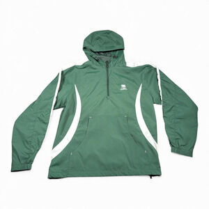 SportTek Jacket Adult MEDIUM Green Windbreaker Pullover Pharma Swag Y2K